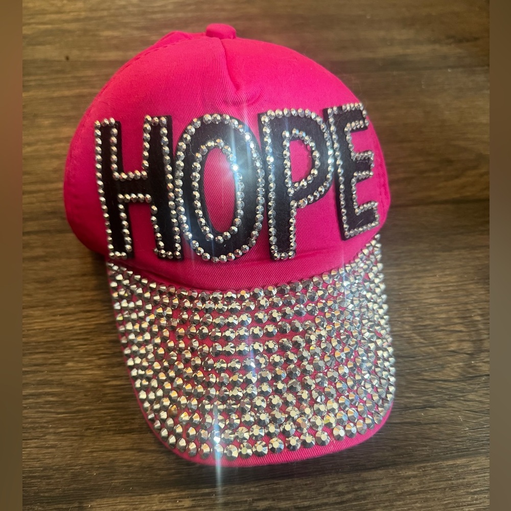 Pink Rhinestone 'HOPE' Cap
